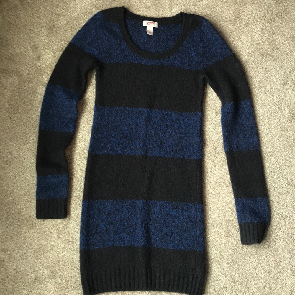 Long sleeve striped sweater dress